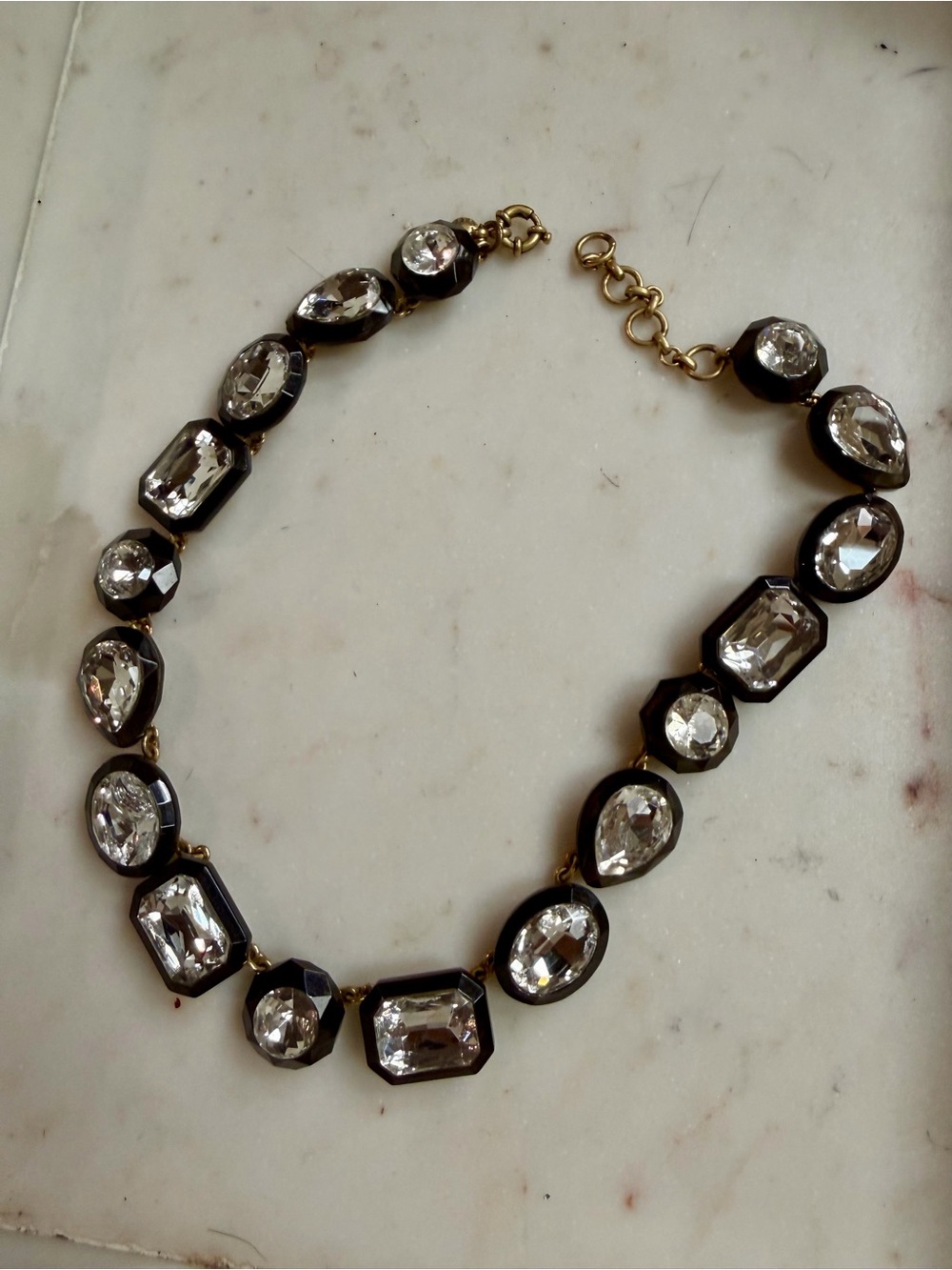 Express Black and Clear Crystal Statement Necklace
